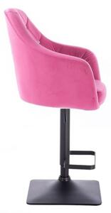 LuxuryForm Barová stolička ROMA VELUR na čierne podstave - ružová