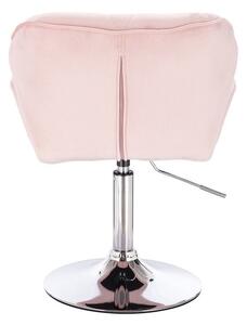 LuxuryForm Stolička MILANO VELUR na striebornom tanierii - svetlo ružová