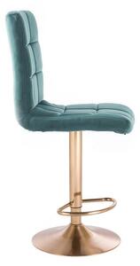 LuxuryForm Barová stolička TOLEDO VELUR na zlatom tanieri - zelená