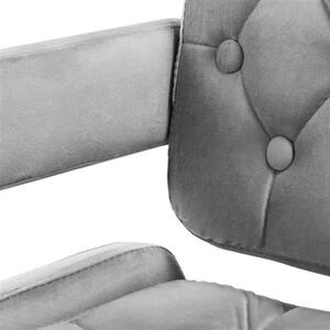 LuxuryForm Kreslo ADRIA VELUR na striebornej podstave s kolieskami - šedé