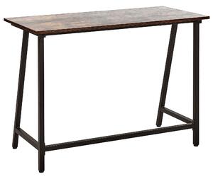 Písací stôl tmavé drevo čierny kovový rám 100 x 50 cm home office kancelária priemyselný štýl