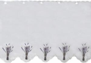 Dimex, Hotové záclony vitrážkové - Levanduľa biela, 90 cm, š. 1 m x d. 0,9 m