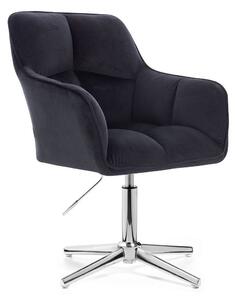 LuxuryForm DESIGN Kreslo AMALFI VELUR na striebornom kríži - čierne