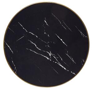 Jedálenský stôl MURTA, 59x74x59, čierny mramor/čierna/zlatá