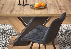 Rozkladací jedálenský stôl ADONIS, 160-200x77x90, dub wotan/čierna