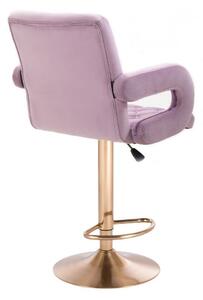LuxuryForm Barová stolička BOSTON VELUR na zlatom tanieri - levanduľa