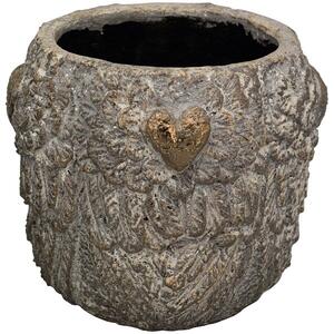 Bronzovo - hnedý antik obal na kvetináč Topf - 22*22*19 cm - Exner