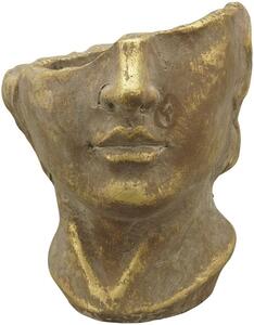 Bronzovo - hnědý antik květináč dívka Bronie - 15*15*18 cm - Exner