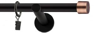 Dekorstudio Garniža jednoradová Luna medená MIX čierna-matná 19mm Dĺžka: 440cm, Typ príslušenstva: Krúžky tiché so štipcami
