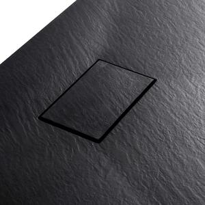 Cerano Gusto, štvorcová sprchová vanička 70x70x3 cm z minerálneho kompozitu, čierna matná, CER-CER-414554