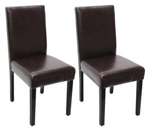 Jedálenská stolička Litta (SET 2 ks), tmavé nohy - Hnedá
