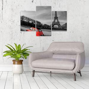 Trabant u Eiffelovej veže - obraz na stenu (Obraz 90x60cm)