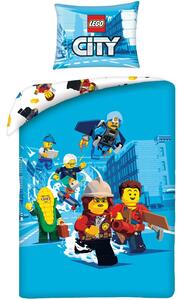 Bavlnené posteľné obliečky LEGO CITY Adventures - motív Fire Team - 100% bavlna - 70 x 90 cm + 140 x 200 cm