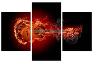 Obraz horiace gitara (Obraz 90x60cm)