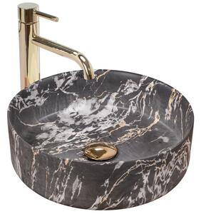 SABINE marmo black Umývadlo na dosku - guľaté, mat