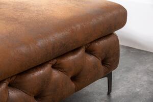 Dizajnová rohová sedačka Rococo 275 cm antik hnedá - pravá