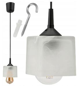 Stropná závesná lampa lustera 100cm 1xe27 sklenený tyčinidlo v obraze biely