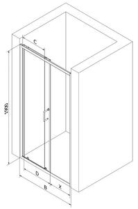 Sprchové dvere maxmax MEXEN APIA 130 cm - STRIPE, 845-130-000-01-20