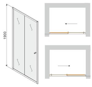 Sprchové dvere maxmax MEXEN APIA 130 cm - STRIPE, 845-130-000-01-20