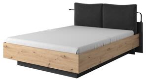 Laski Čalúnená posteľ NEST 160 x 200 cm remeselný dub/antracit