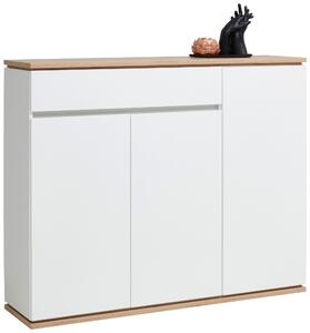 SKRINKA NA TOPÁNKY, biela, dub artisan, 135/112/38 cm Xora - Skrine, regály & police na topánky