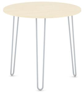 Okrúhly jedálenský stôl SPIDER, priemer 800 mm, sivo-strieborná podnož, doska buk