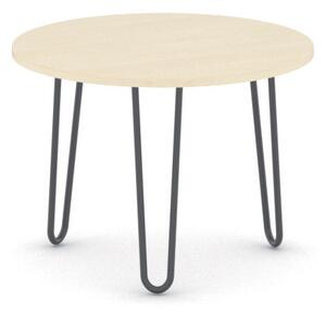 Okrúhly konferenčný stôl SPIDER, priemer 600 mm, čierna podnož, doska buk