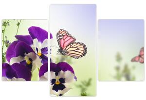 Abstraktný obraz motýľov (Obraz 90x60cm)