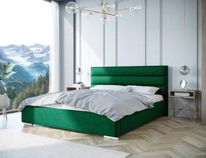 Moderná čalúnená posteľ LONG - Drevený rám, 140x200