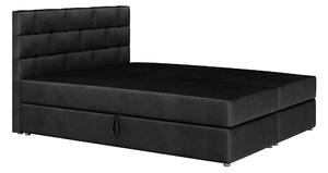 Manželská posteľ Boxspring 180x200 cm Waller (čierna) (s roštom a matracom) (darček prehoz ZADARMO). Vlastná spoľahlivá doprava až k Vám domov. 1007736
