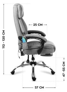Masážne kancelárske kreslo Boss 6.0 sivé