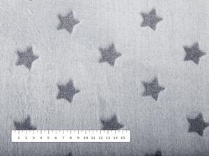 Mikroplyšová látka MIP-017 Hviezdičky - svetlo sivá - šírka 145 cm