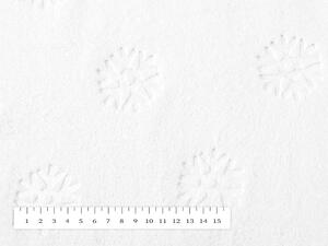 Mikroplyšová látka MIP-011 Snehové vločky - snehovo biela - šírka 150 cm