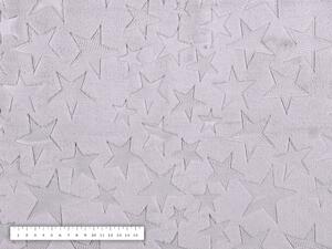 Mikroplyšová látka MIP-004 Hviezdičky - svetlo sivá - šírka 140 cm