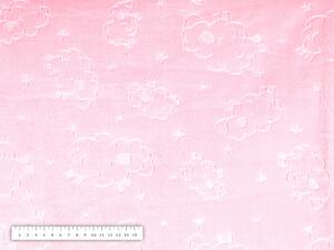 Mikroplyšová látka MIP-007 Baránkovia - svetlo ružová - šírka 150 cm