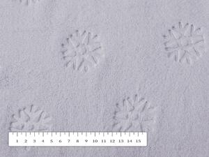 Mikroplyšová látka MIP-010 Snehové vločky - svetlo sivá - šírka 140 cm