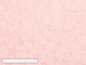 Mikroplyšová látka MIP-005 Hviezdičky - púdrovo ružová - šírka 140 cm