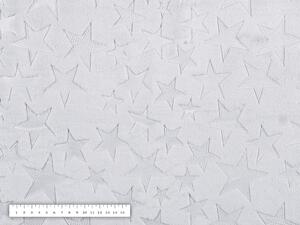 Mikroplyšová látka MIP-002 Hviezdičky - striebornosivá - šírka 140 cm