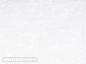 Mikroplyšová látka MIP-001 Baránkovia - biela - šírka 150 cm
