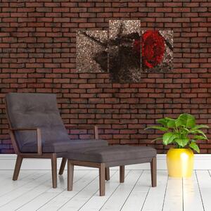 Abstraktný obraz ruže na stenu - obraz (Obraz 90x60cm)