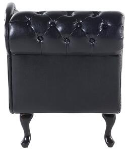Leňoška čierna z umelej kože ľavostranná lesklá obývacia izba moderný dizajn