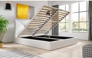 Čalúnená posteľ KARINO rozmer 180x200 cm Biela eko-koža