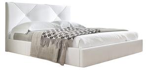 Čalúnená posteľ KARINO rozmer 80x200 cm Biela eko-koža