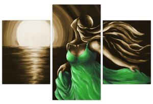 Obraz ženy v zelenom (Obraz 90x60cm)