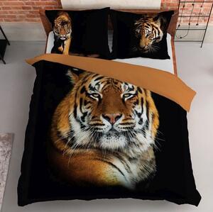Bavlenené obojstranné obliečky s tigrím vzorom Čierna