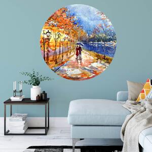 INSPIO-textilná prelepiteľná nálepka - Nálepka na stenu - Maľba prechádzka v daždi