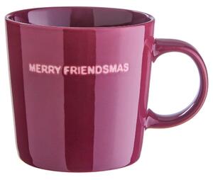 GOOD VIBES Hrnček "Merry Friendsmas" 400 ml - bordó