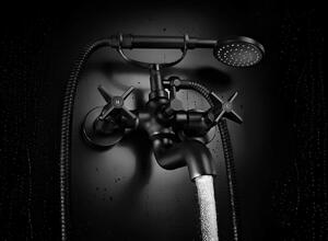 Deante Temisto, vaňová batéria so sprchovou sadou, čierna matná, BQT_N11D
