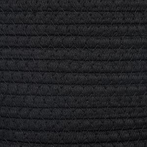 Súprava 2 úložných košov čierna bavlna ručne vyrobené jednofarebné textilné koše na bielizeň s držadlami