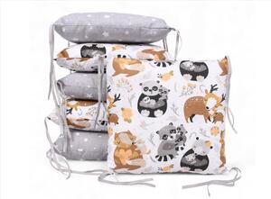 Vulpi Modulový vankúšový mantinel do postieľky Basic Pillow Farba: sivá-zvieratká